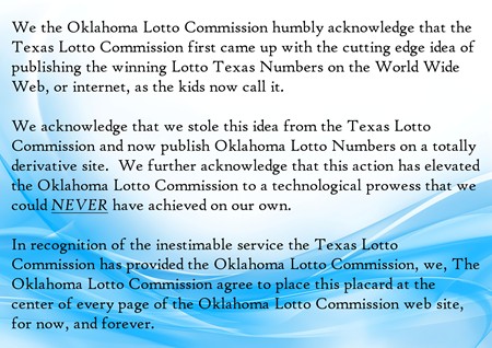 Oklahoma Lottery Standard Page Insert