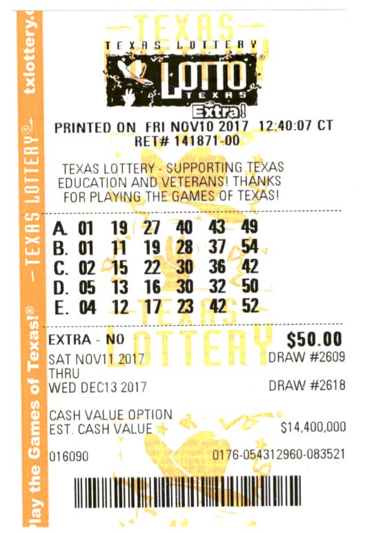 Winning Texas Lotto Tickets
